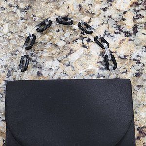 Nina Lucite Chain Clutch Black Evening Bag